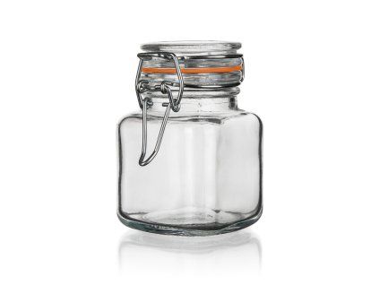 dóza hermetická 100ml, hranatá, skl. s patentním uzávěrem LINA