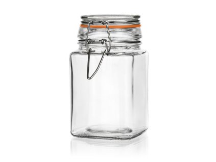 dóza hermetická 260ml, hranatá, skl. s patentním uzávěrem LINA