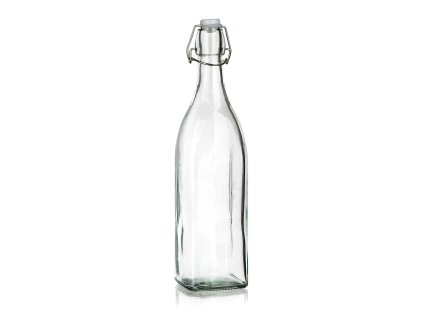 láhev s pákovým uzávěrem  950ml hranatá skleněná YARA