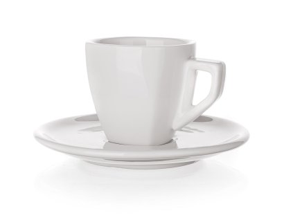 šálek + podšálek  60ml square ALBA porcelánový BÍ