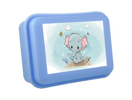 box svačinový 16x11x5,5cm SLŮNĚ s klick.uz. PH mix barev
