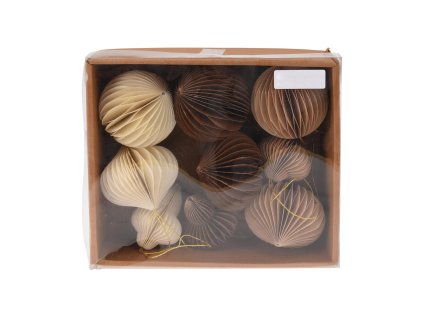dekorace závěsná 8cm KOULE,CIBULE,BAŇKA (9ks) 35 23742