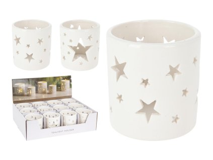 svícen na čajovou svíčku pr.7,5x8cm porcelán BÍ mix 35 23749