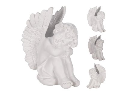 dekorace ANDĚL sedící 10cm BÍ mix 35 23761