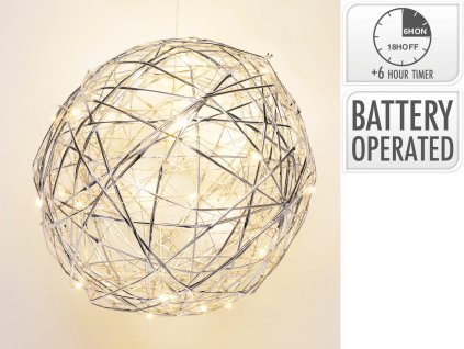 dekorace KOULE 25cm LED STŘ s časovačem 35 23777