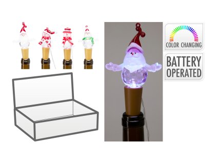 zátka na lahev VÁNOČNÍ 1LED mix motivů 35 23796