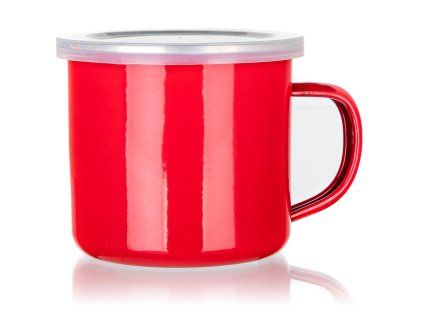 hrnek smalt. pr. 9,5cm 0,5l MILTON ČRV + PH víko