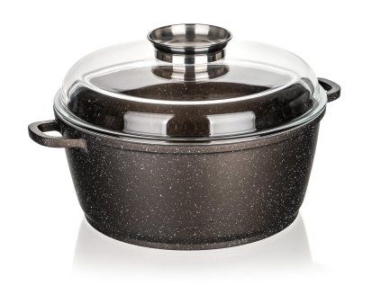 hrnec 28x12,5cm nepřiln.povrch PREMIUM Dark Brown se skl.poklicí,aroma knob