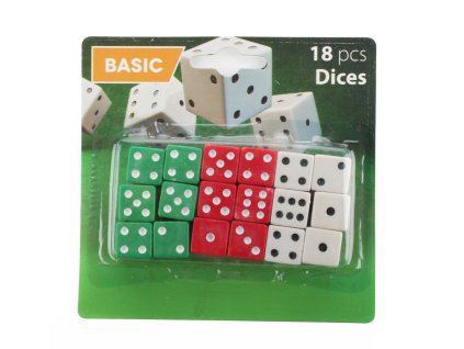 kostky hrací mix barev (18ks) 35 24328