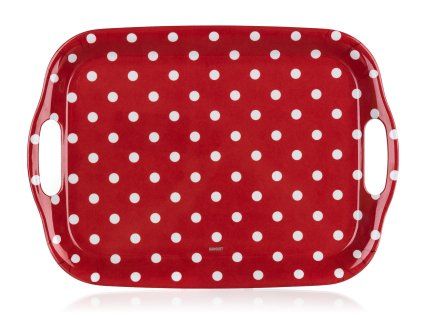 tác 36x25,5cm DOTS ČRV s uchy melamin