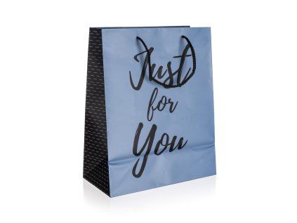 taška dárková 26x32x13cm (L) JUST FOR YOU BLUE 35 24476