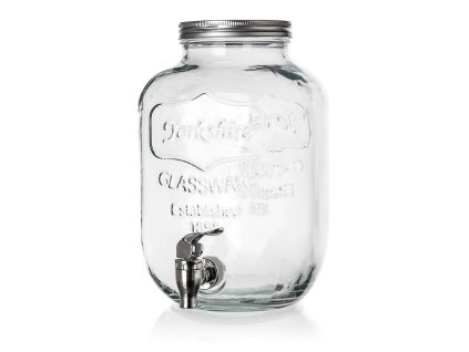 láhev 5200ml skleněná s kohoutkem, kov.víčko