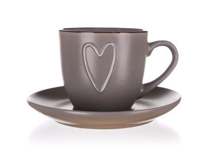 šálek + podšálek 260ml HEART keramický HN