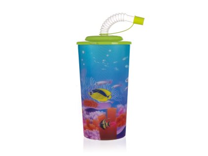 kelímek 470ml SEA s víčkem a brčkem PH