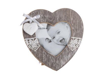 fotorámeček LACEWORK SRDCE s krajkou 15x15cm 35 25108