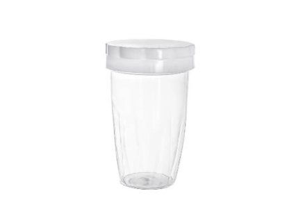 cukřenka 150ml, ČIRÁ, bílé nebo šedé víčko, d5,5x9cm, sypací, plast