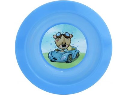 talíř d17,3cm hlub. MEDVÍDEK auto IML, aqua, dětský, plast