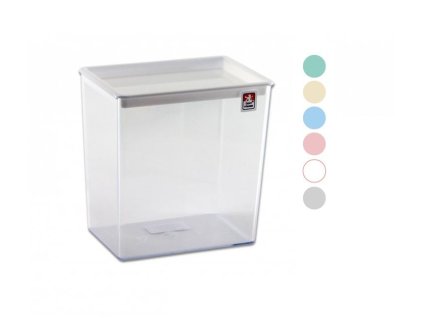 krabice-dóza  600ml, vysoká, 9,8x9,8x14,2cm, mix barev, plast