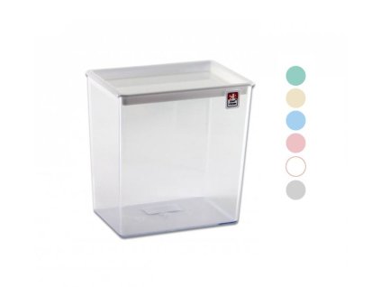 krabice-dóza 1000ml, vysoká, 9,8x14,5x14,2cm, mix barev, plast