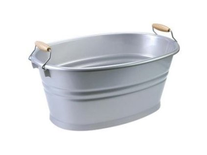 škopek 28l NOSTALGIA ovál, stříbrné, 59x39x25cm Tontarelli, plast