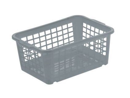 košík 25x17x10cm, FRED, křišť.šedý, plast