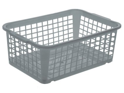 košík 30x20x10cm, FRED, křišťál.šedý, plast