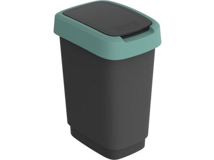 koš odp.10l TWIST, černý/krém.zelený,výklop., plast