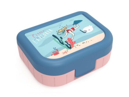 box  1,00l, svačina, růž. MEMORY KIDS, IML, 17x13x6cm, plast