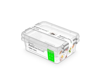 antibakter.box  1,15 l -sada-2ks, 19,5x15x8cm, transp.plast