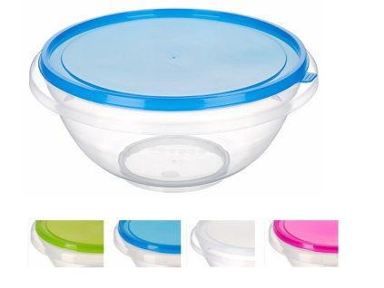 mísa 7,0l+víko, d32x15,3cm, 3barvy, transp.plast