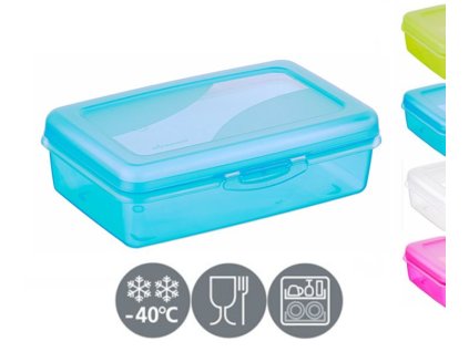 box  0,60l svačina MIX barev 14,5x9,5x5,5cm,klick, plast