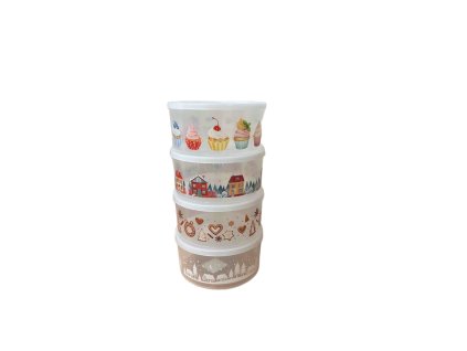 box  2,50l vánoční, 5motivů, d20x10,2cm, plast