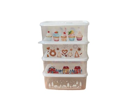 box  5,0l vánoční, 4motivy, 38x19x10,5cm, plast