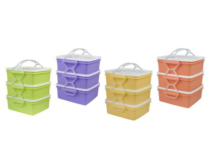jídlonosič 3D (3x1,4l) ČTVERCOVÝ, plast