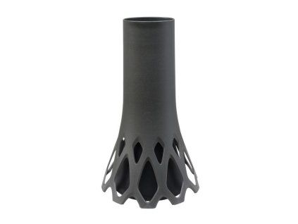 váza hřbit. d10x34,5cm ROSETA 1,3l ANTRACIT zátěžová