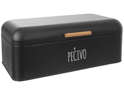 chlebovka 42x24x16,5cm, PEČIVO, BLACK, plech/bambus