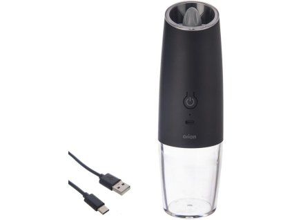 mlýnek elektr. USB na koření, d6,5x20cm, LED osv., plast