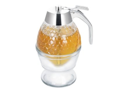 dávkovač 0,25l MEDU DELUXE s miskou, sklo/plast