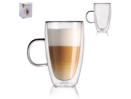 hrnek 430ml-1ks-2stěnný, d8, v.14cm, sklo