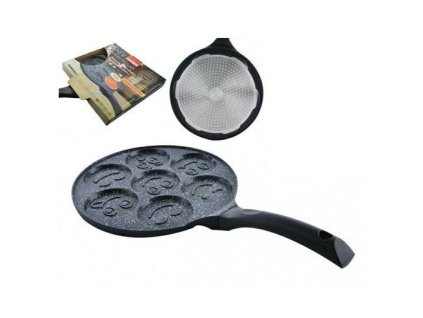 pánev d27cm, GRANDE, na volská oka 7ks-Smajlíků, kov