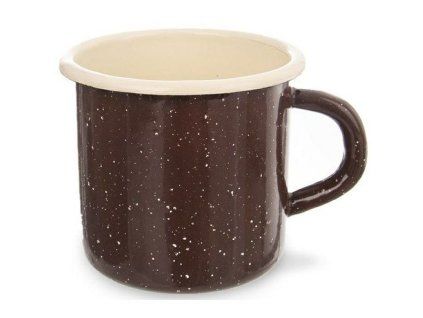 hrnek d 8cm, BROWN, 0,4l, smalt