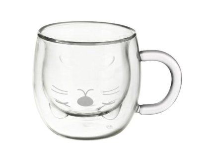 hrnek 300ml-1ks-2stěnný KOČKA, sklo