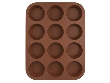 forma na 12ks MUFFINY d6,5cm, hnědá, 32,5x25cm, silikon