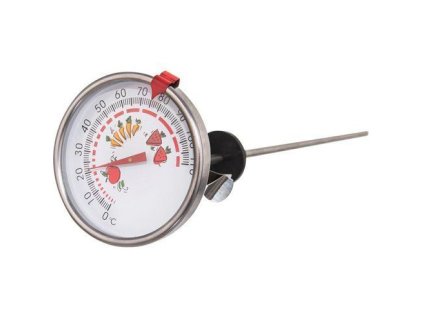 teploměr d7,5x28cm na zavařování 10°C-110°C, NR tyčka s klipem