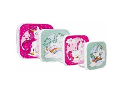 box-sada 4ks-CHILD, JEDNOROŽEC, svačina (2,0, 0,64, 0,45, 0,3l), plast