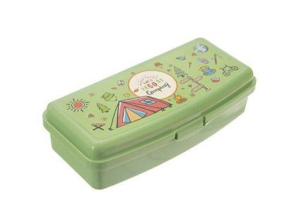 box 20,5x10x5,5cm, SLIM, zelený, kemp, svačina, plast
