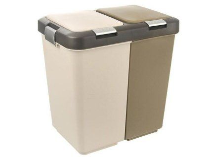 koš odp.2x10l DUO Dust, 37x24x37cm, výklop. klip, plast