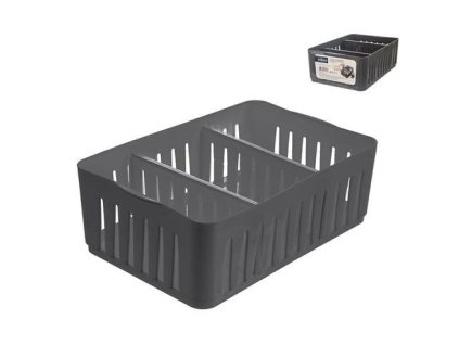 košík 24,5x16x8,3cm FLEXI, organizér šedý, plast