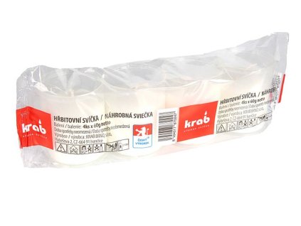 svíčka hřbit. 60g, transpar. 4ks- vklad, 15hod
