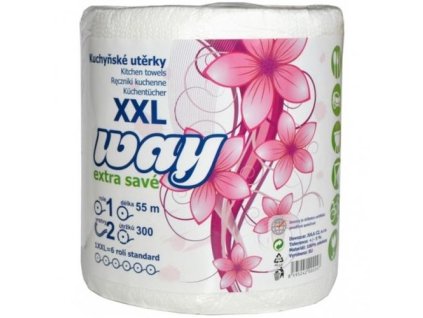utěrky kuch.2vr.,55m,300ústřiž.,XXL WAY,extra savé